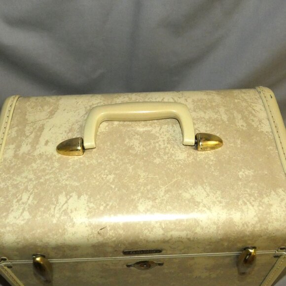 Vintage Samsonite Tan Marble Hard Side Train Case Style 4512 - Picture 7 of 11